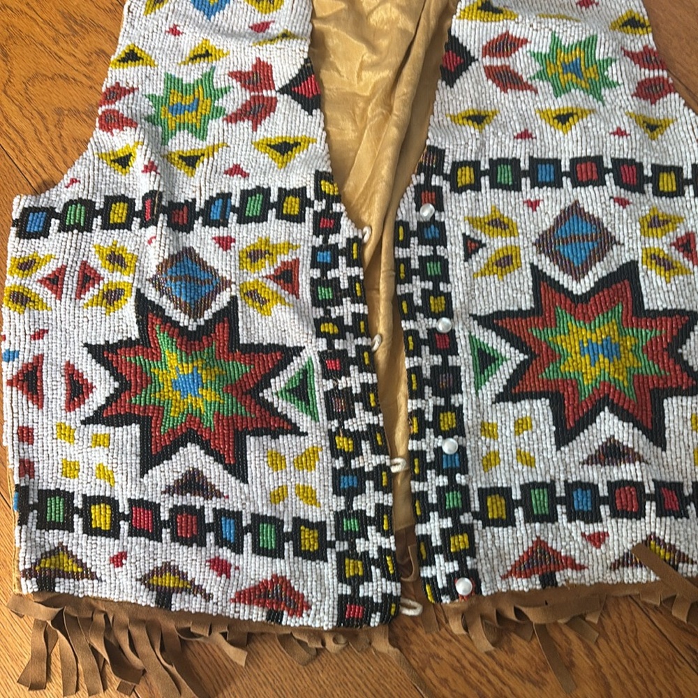Vintage Other Destination Aztec Hand beaded Vest - Picture 2 of 10